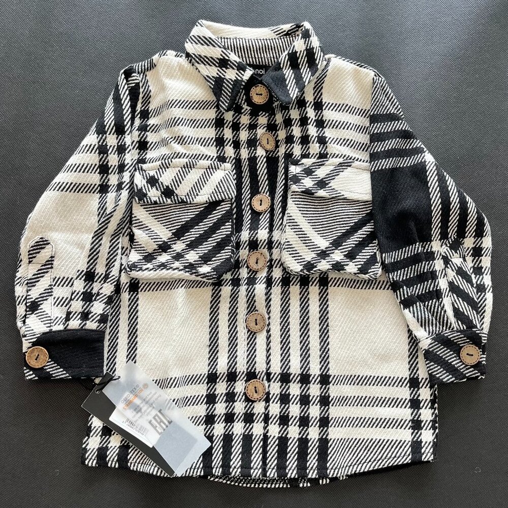 Moi Noi Plaid Button-up top Size 2Y NWT